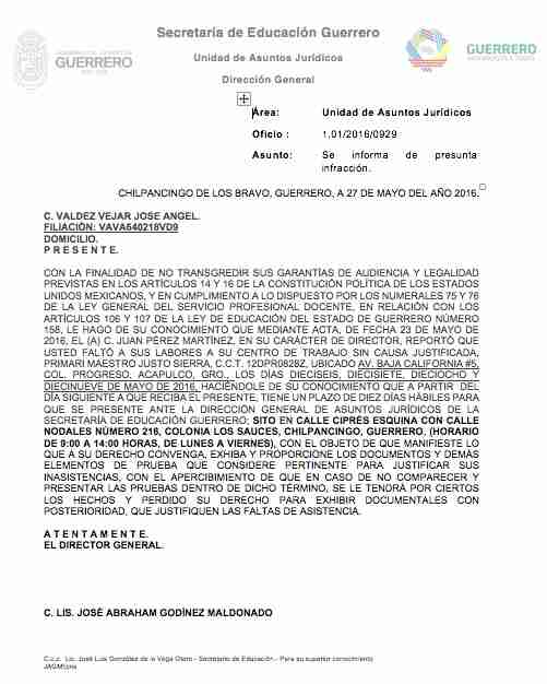 notificación de cese