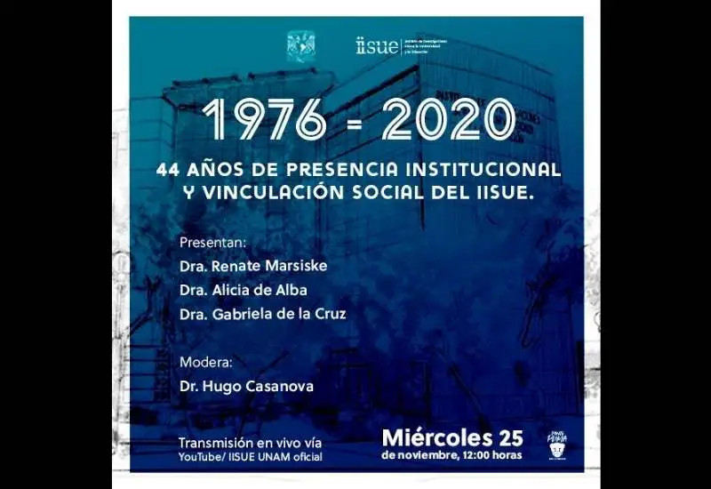 IISUE UNAM le invita a seguir los cuarenta y cuatro años de presencia institucional y vinculación social