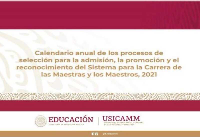 Publica USICAMM calendario de procesos para la admisión, promoción y reconocimiento docente 2021
