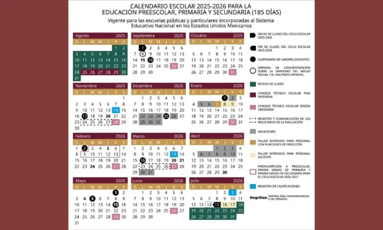 Calendario escolar 2025-2026 de la SEP