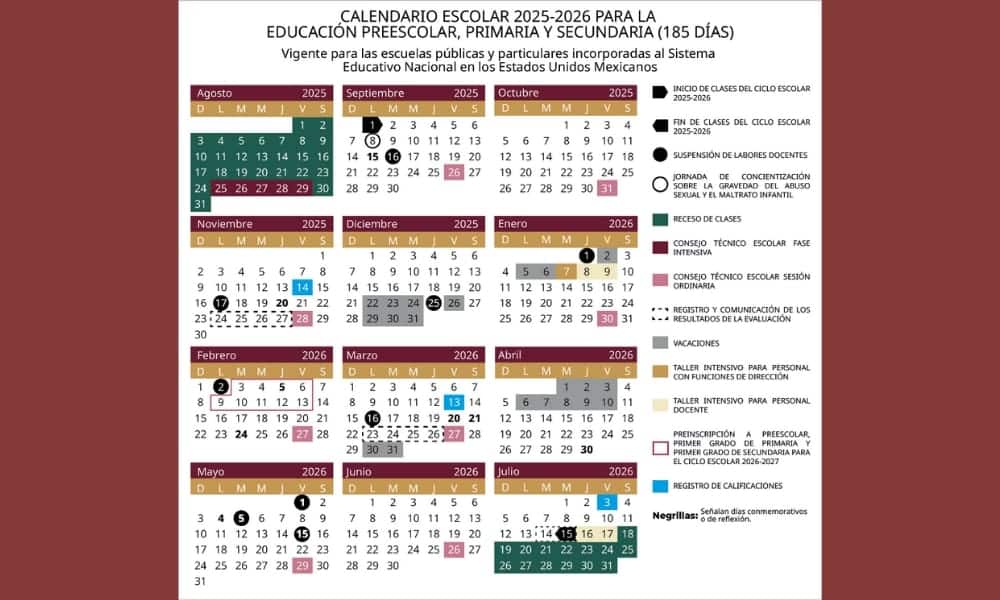 Calendario escolar 2025-2026 de la SEP