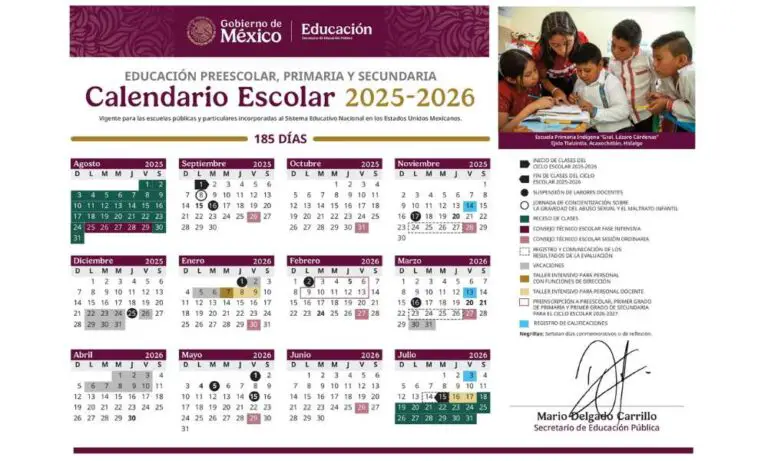 Calendario Escolar SEP 2025-2026