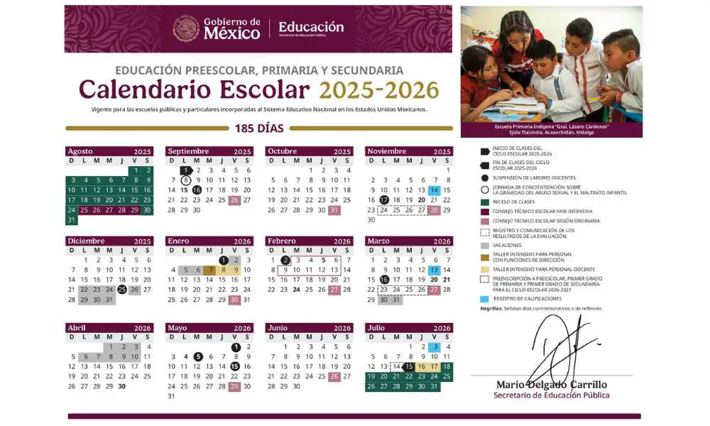 Calendario Escolar SEP 2025-2026