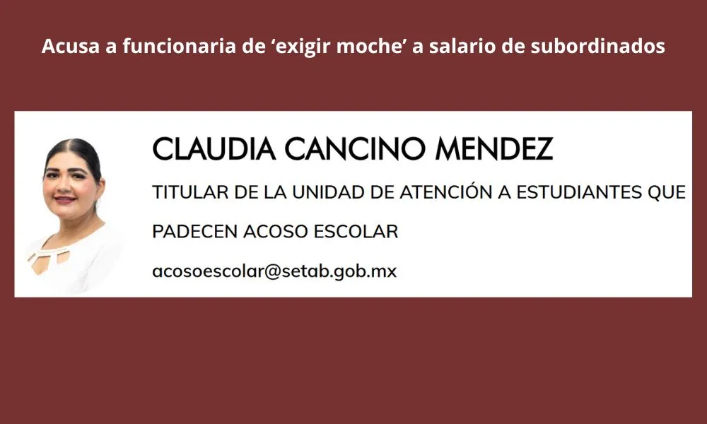 Funcionaria de Educación pide "moche" salarial a subordinadas