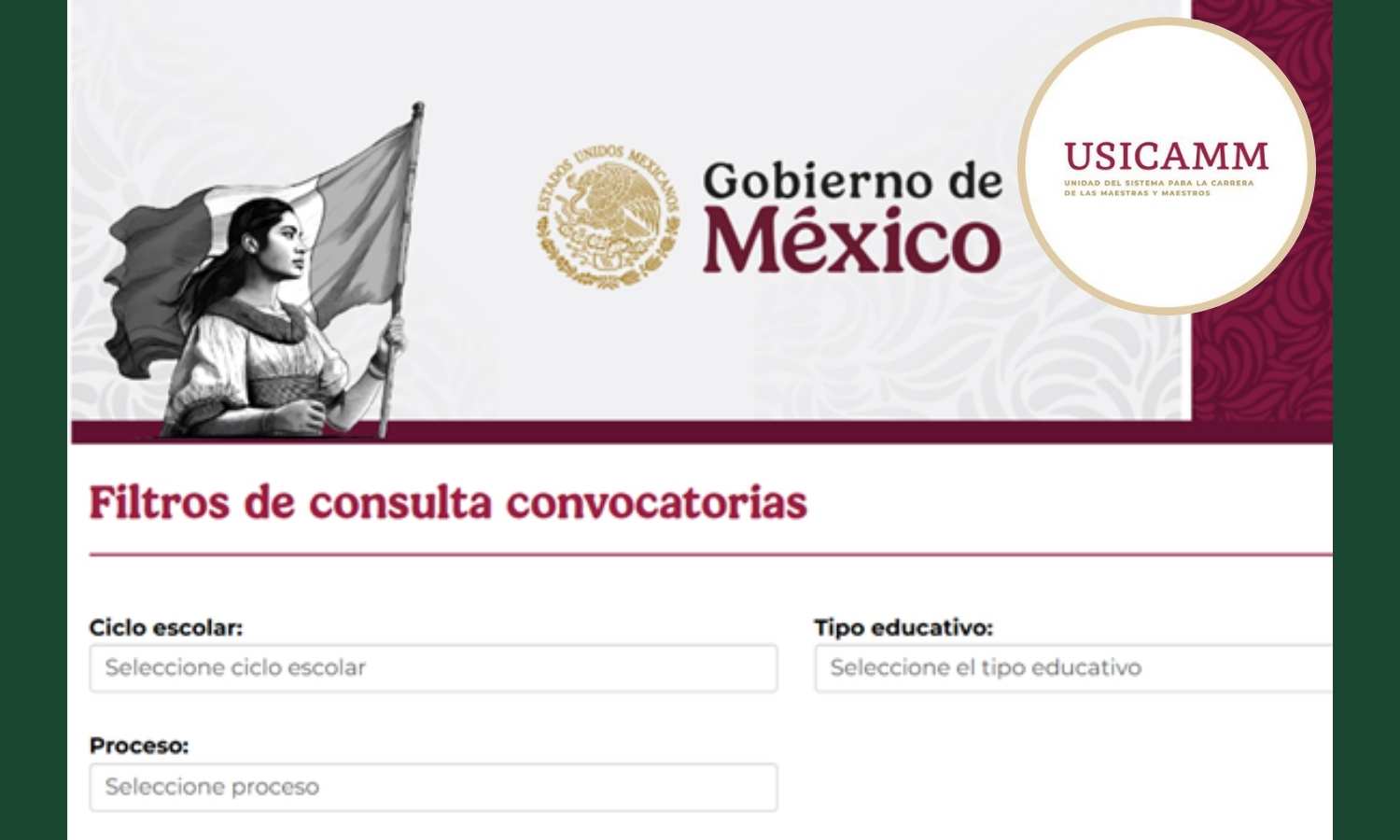 Convocatorias de la USICAMM 2026-2027